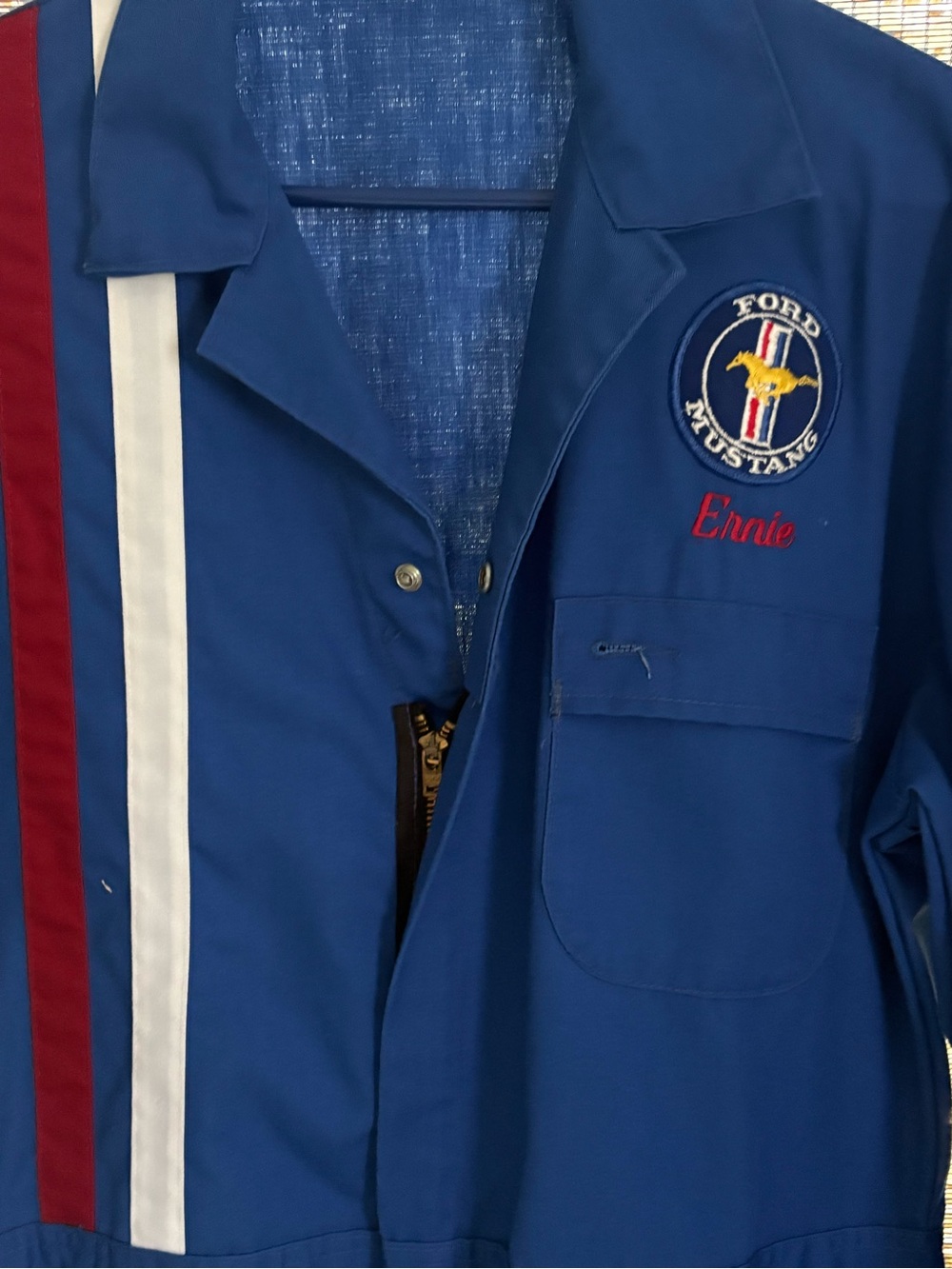 VTG Wear Guard Ford Mustang Mechanic Coveralls Jumpsuit Workwear Blue 44R